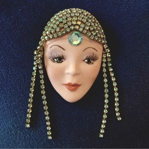 antique flapper girl brooch